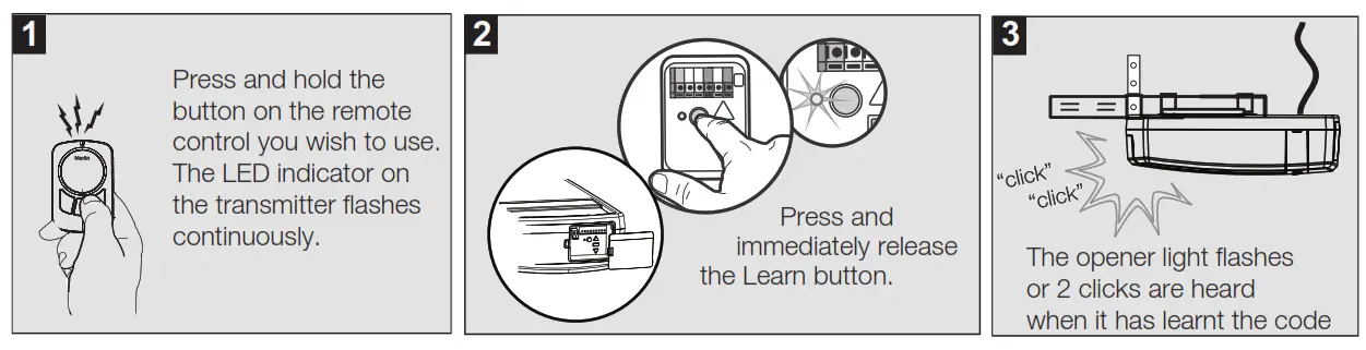 Merlin E148M Four Button Wireless Wall Mount Remote Control- fig 1