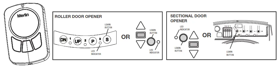 Merlin E148M Four Button Wireless Wall Mount Remote Control