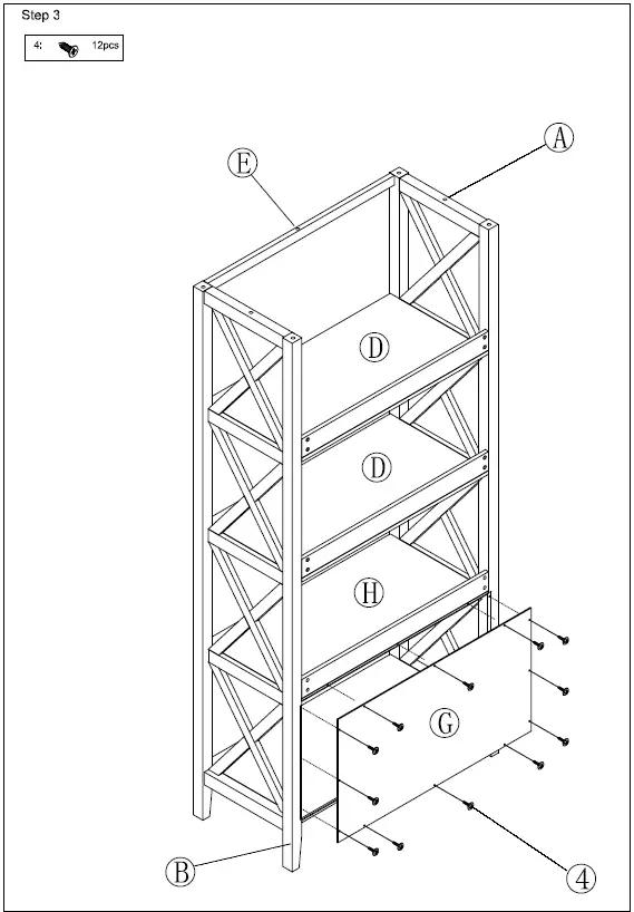 ANGELES-HOME-4-Layers-Shelf-Instruction-Manual-FIG-8