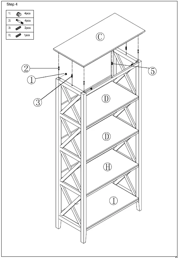 ANGELES-HOME-4-Layers-Shelf-Instruction-Manual-FIG-9