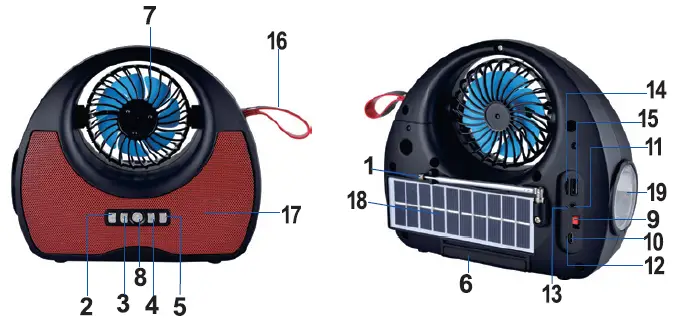 QFX R-40 BLU Portable Bluetooth Radio with Flashlight fig (3)