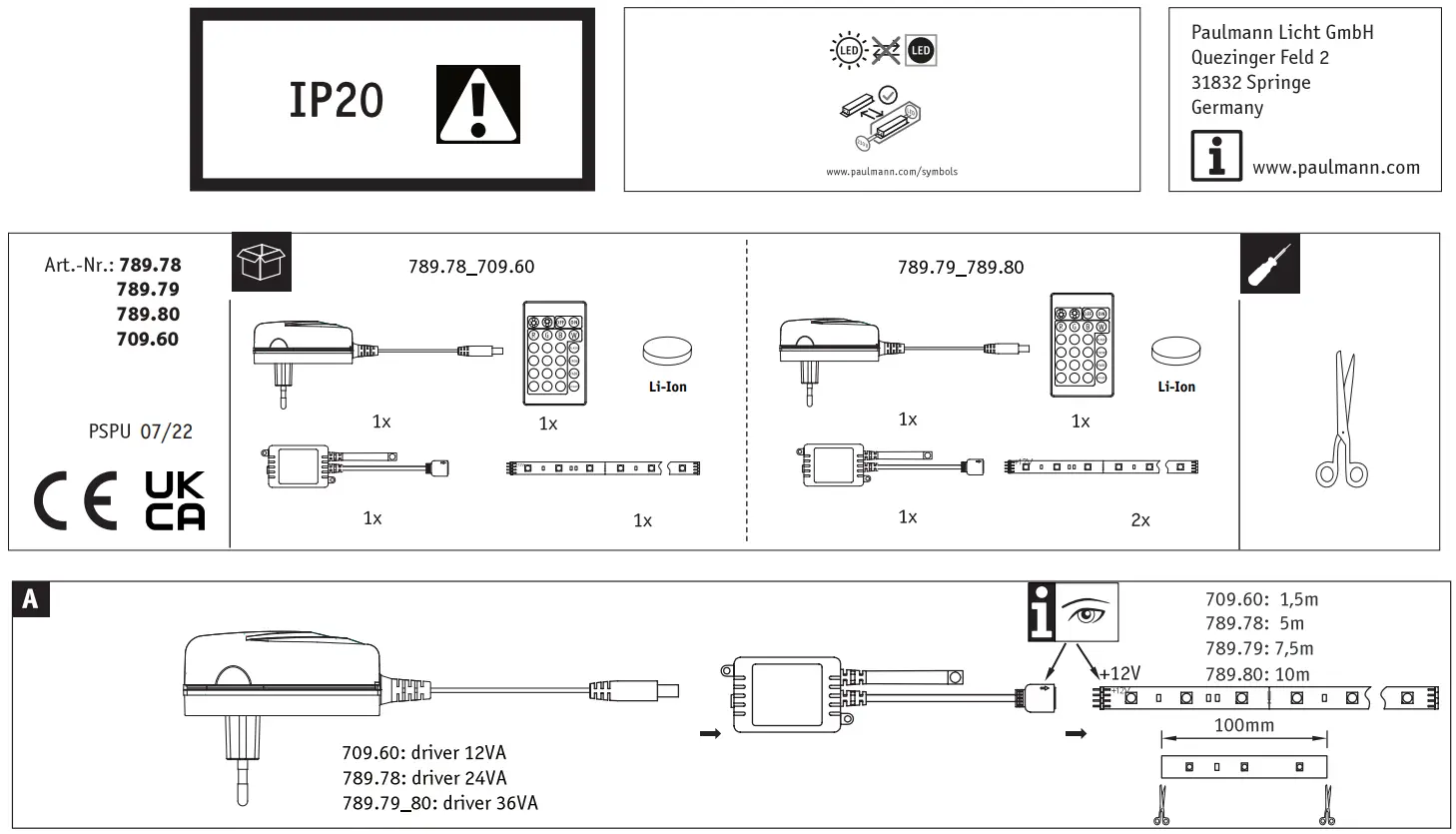Paulmann 789.78 SimpLED LED Strip Light fig 1