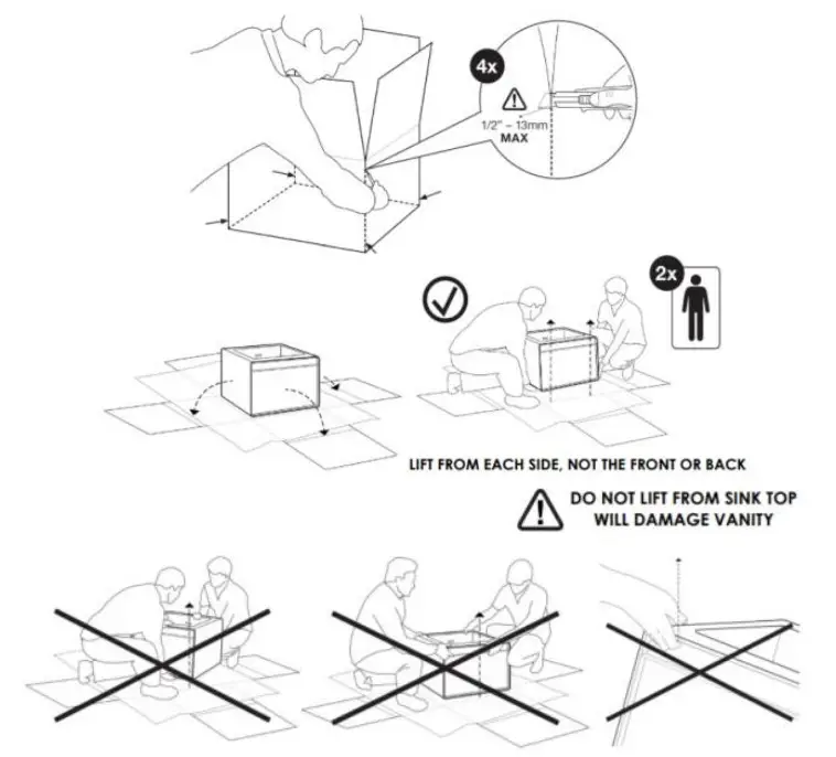 WETSTYLE EBHS60WML W12L28 Bauhaus Wall Mount Vanity Bottom - Figure 1
