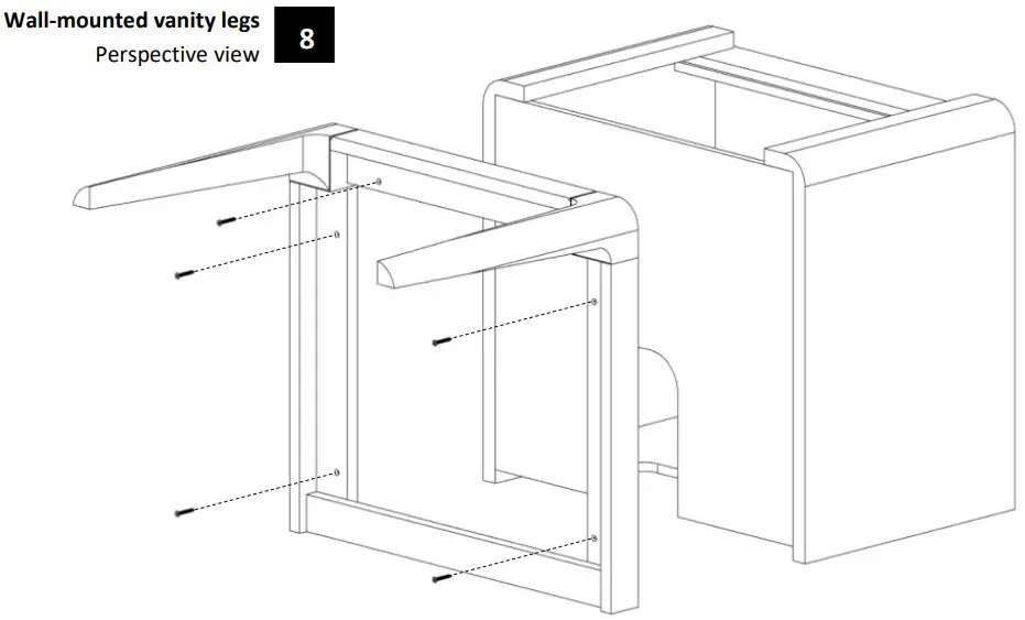 WETSTYLE EBHS60WML W12L28 Bauhaus Wall Mount Vanity Bottom - Figure 12
