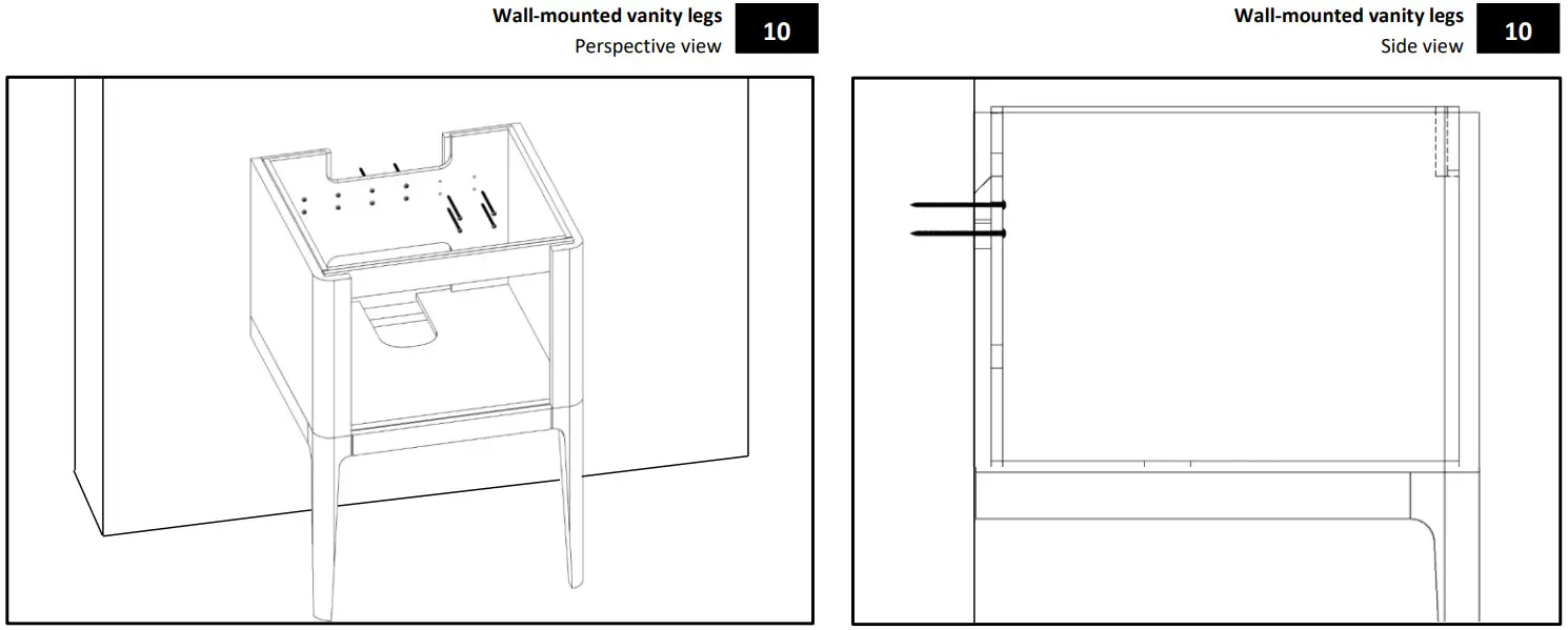 WETSTYLE EBHS60WML W12L28 Bauhaus Wall Mount Vanity Bottom - Figure 14