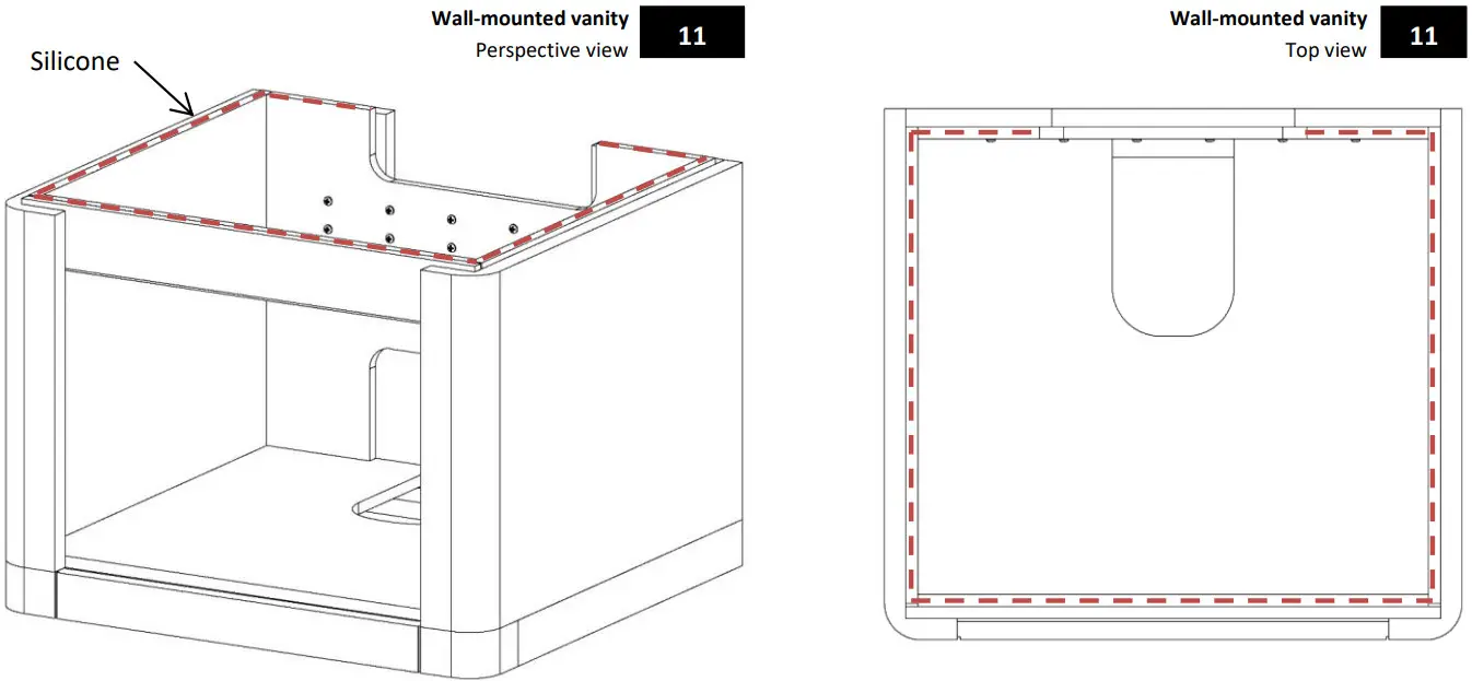 WETSTYLE EBHS60WML W12L28 Bauhaus Wall Mount Vanity Bottom - Figure 15
