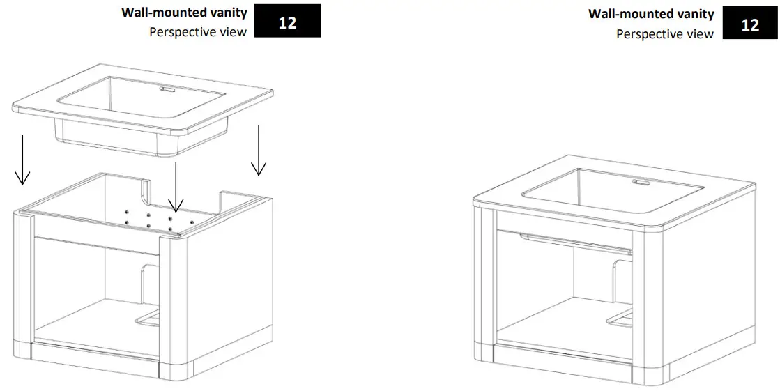 WETSTYLE EBHS60WML W12L28 Bauhaus Wall Mount Vanity Bottom - Figure 16
