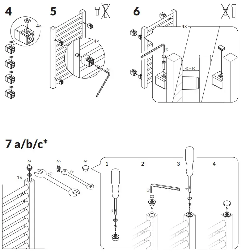 TERMA 1323BTU Fiona Towel Rail - FIGURE 1