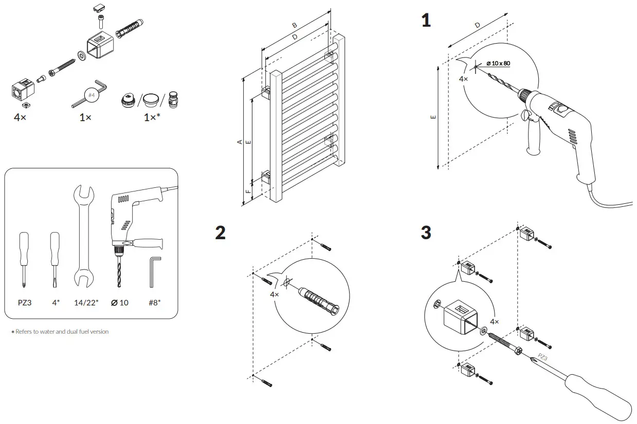 TERMA 1323BTU Fiona Towel Rail - FIGURE 2