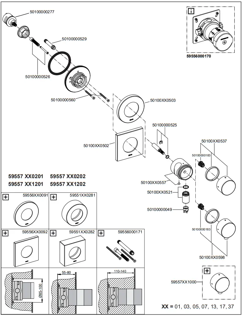 KEUCO 51688 Shower Arm - fig 28
