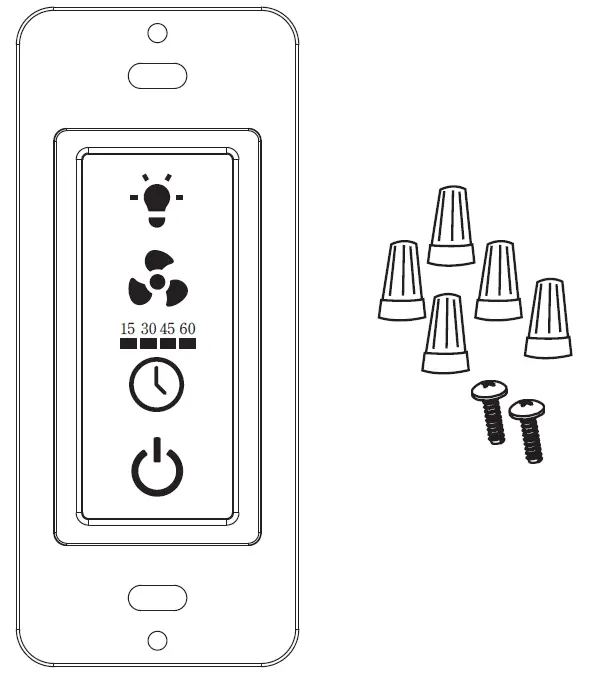 UTILITECH 7150-12-L Bath Fan Control-Switch-with-Timer-Wall-Mounted-LCD-Touch-Panel-FIG- (2)