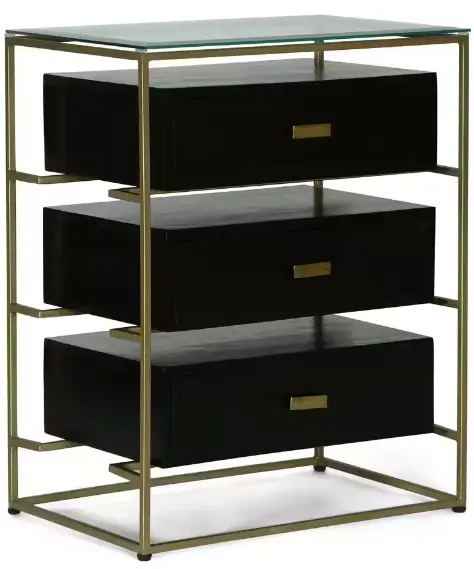 Noble-House-105614-Barrett-3-Drawer-Black-and-Brass-Nightstand-product - Copy