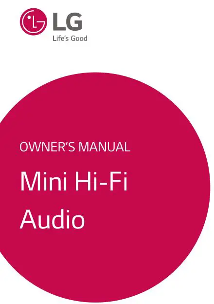 LG Mini Hi-Fi Audio Model #OK99 Owner's Manual