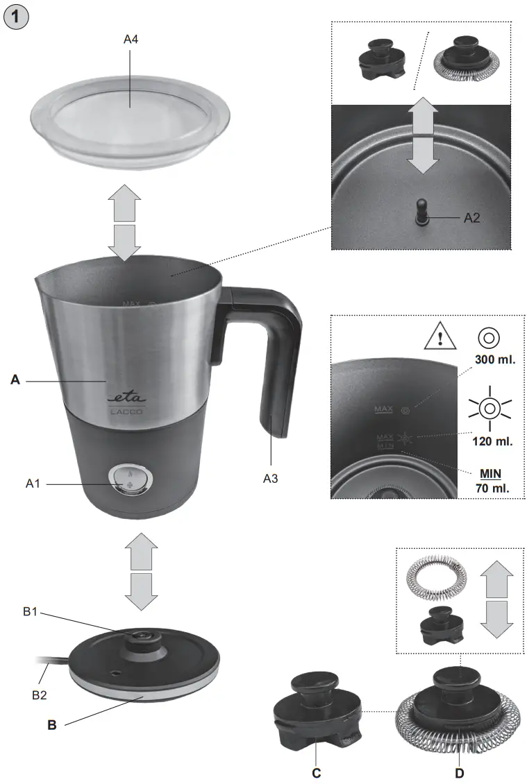 eta ARTTEO Milk Frother and Milk Heater - figer 1