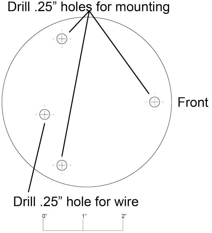TACO GS 950BHC Electric Anchor and Stern Light - Drill Template
