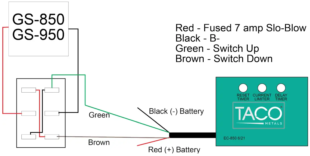 TACO GS 950BHC Electric Anchor and Stern Light - WIRING DIAGRAMS