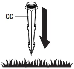 Installing the solar panel ground stake