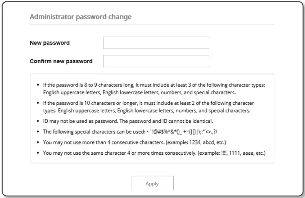 Hanwha Vision QNP 6320HS Network Camera - PASSWORD SETTING