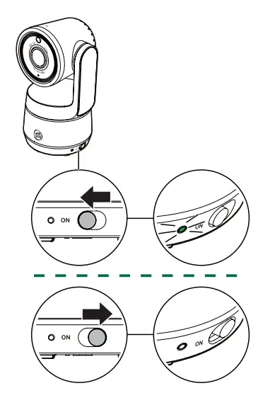 Connect, charge and power on the baby monitor