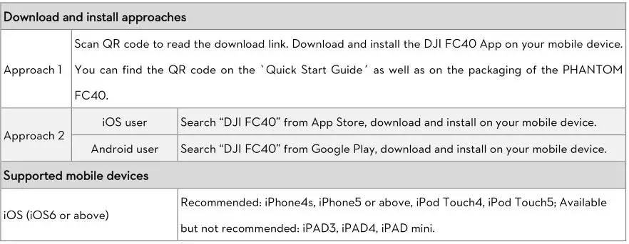 Phantom FC40 - Download ing and Install ing the DJI FC40 App