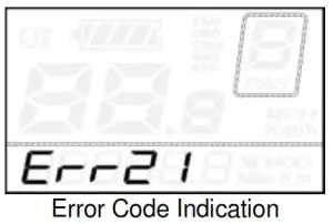 Key-Disp KD21C Electric Bike Display- Error Code