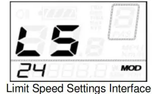 Key-Disp KD21C Electric Bike Display- Limit Speed