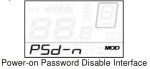 Key-Disp KD21C Electric Bike Display- Power-on Password