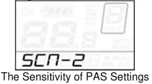 Key-Disp KD21C Electric Bike Display- Sensitivity of PAS
