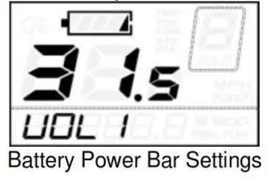 Key-Disp KD21C Electric Bike Display- previous menu