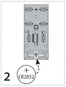 ELKO RF KEY-40 4 Button Controller -Slide the CR2032