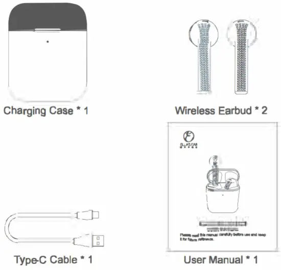 ELLAS EARS E400 TWS True Wireless Bluetooth Headset - packing list