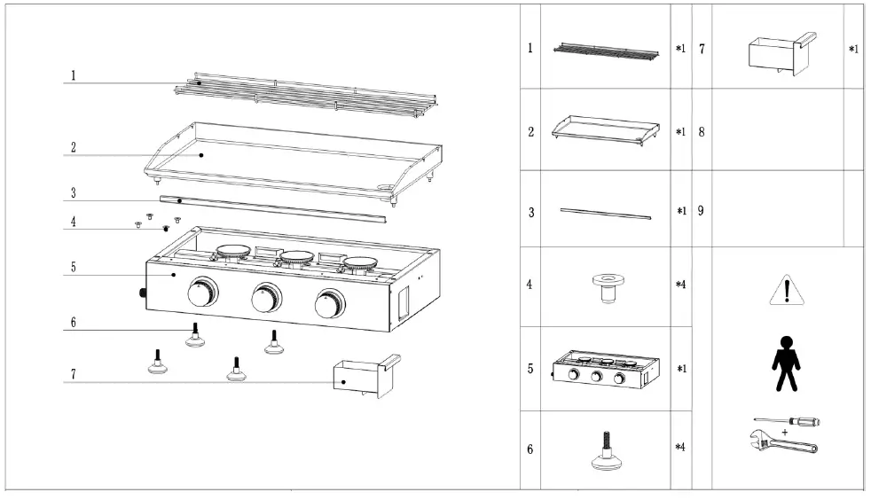 H-Koenig-PLX830-Three-Burner-Gas-Plancha-FIG-1
