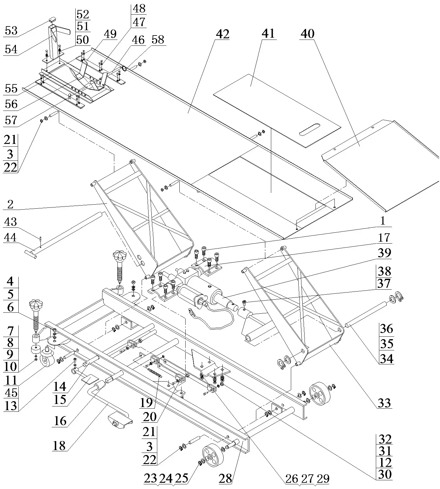 PRO POINT 8667784 Pneumatic Motorcycle Lift - PARTS BREAKDOWN