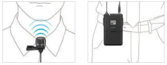 FIFINE TECHNOLOGY K037B Wireless Microphone System with Lapel Mic and Headset - TIPS FOR WEARING