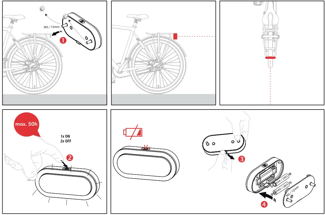 spanninga Rear Light Elips XB Battery-fig1