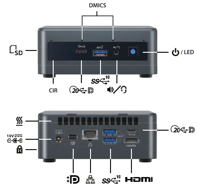 GEEKOM MINI IT11 Mini PC Intel 8th Gen Core i5 Pre installed Win 11 Pro - parts