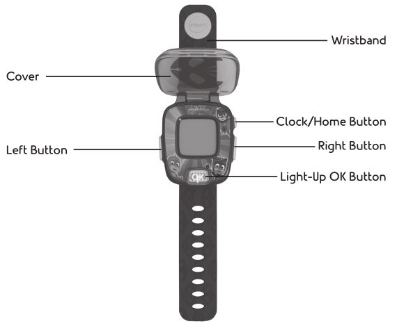 PJ Masks Super Learning Watch - PRODUCT LAYOUT AND BUTTONS