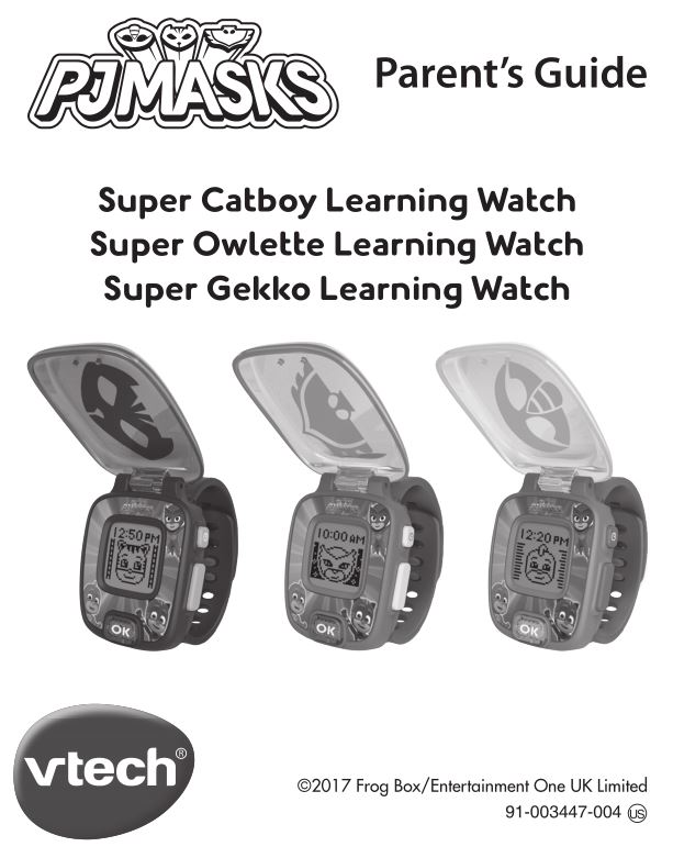 PJ Masks Super Learning Watch User Manual