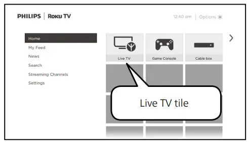 Connect antenna or cable