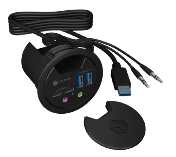 ICY BOX Handbuch IB-HUB1403B 4 Port USB 3.0 In-Desk Hub fig 1