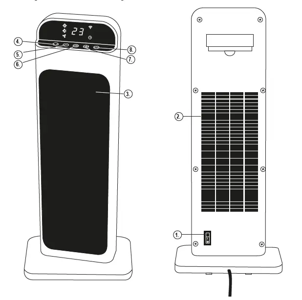 home FK 53 WIFI Smart stationary ceramic heater with touch buttons-fig-1