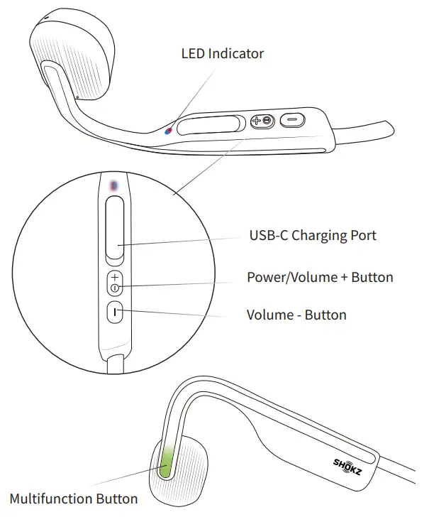 SHOKZ S661 OpenMove Bone Conduction Open Ear Sport Headphones -
