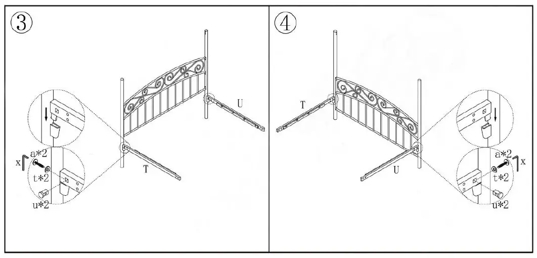 THE HOME DEPOT BF-715G-BLNYY Metal Frame Queen Canopy Bed 3
