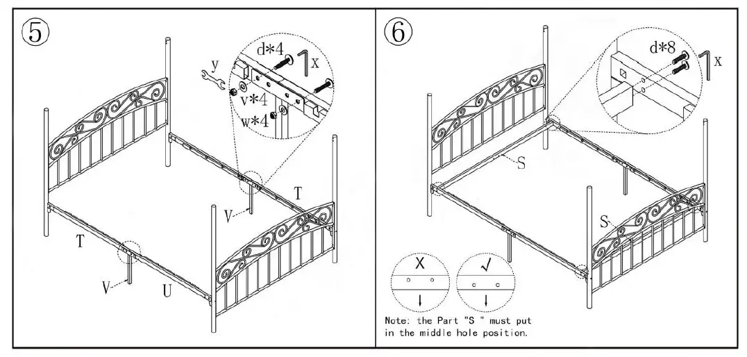 THE HOME DEPOT BF-715G-BLNYY Metal Frame Queen Canopy Bed 4