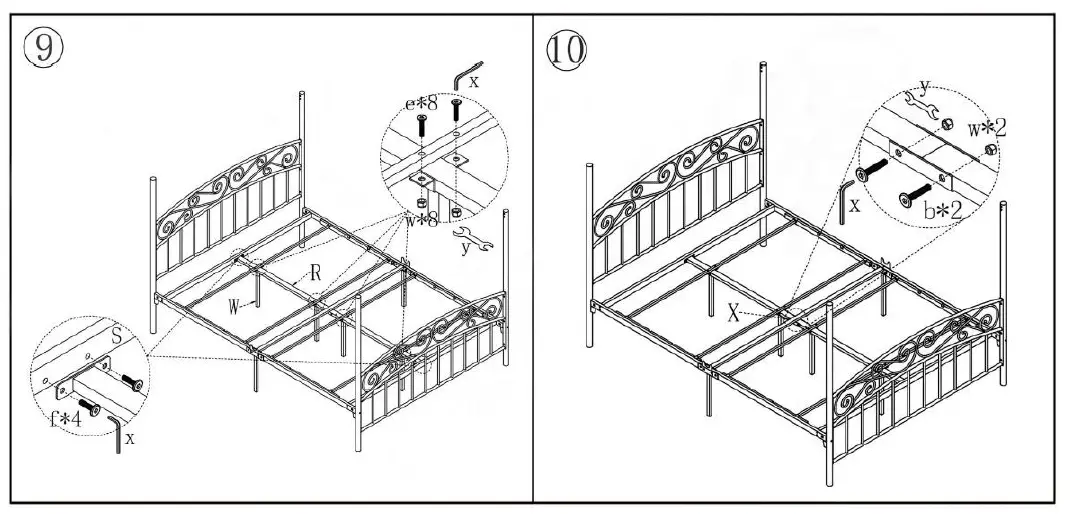 THE HOME DEPOT BF-715G-BLNYY Metal Frame Queen Canopy Bed 6