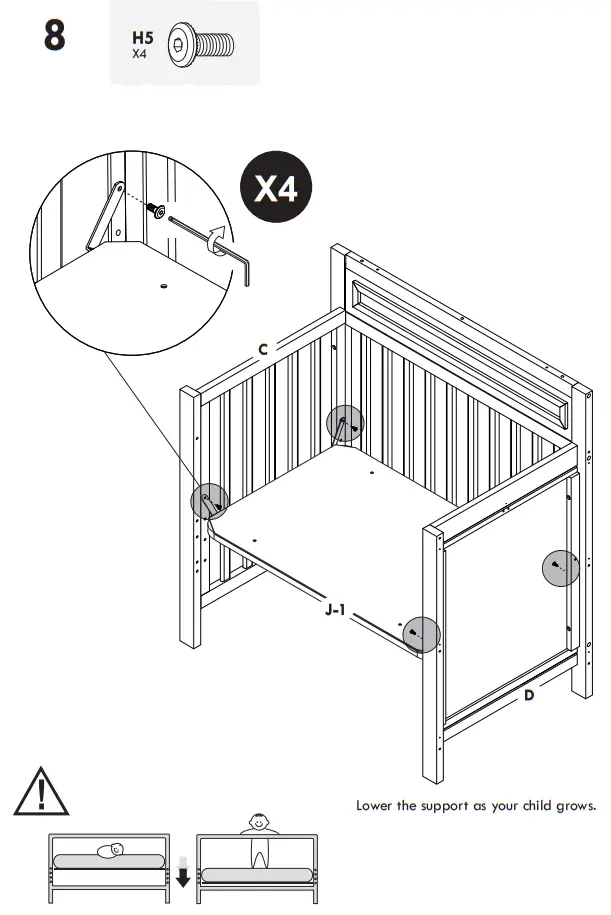 DAVINCI M4381 Autumn 4-in-1 Convertible Mini Crib and Changer - Fig 15