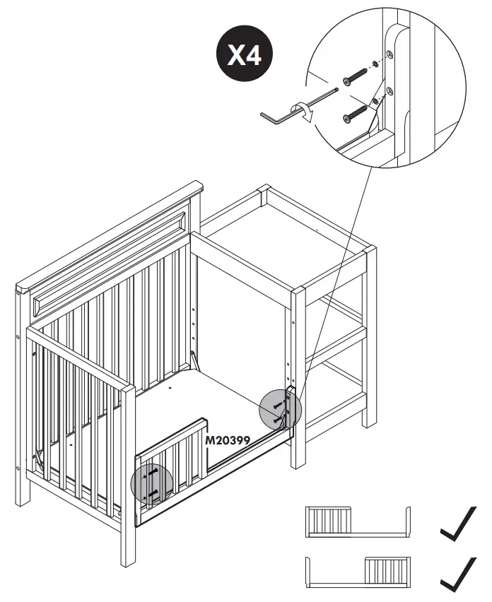 DAVINCI M4381 Autumn 4-in-1 Convertible Mini Crib and Changer - Fig 49
