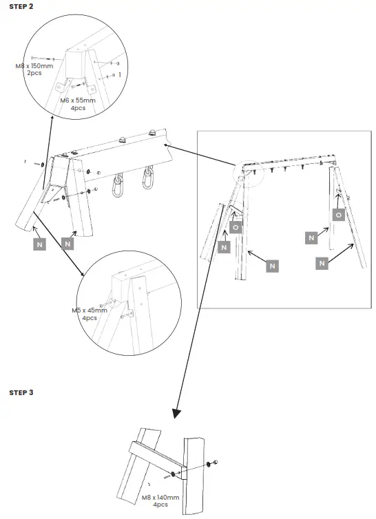 LIFESPAN KIDS Forde 3 Double Swing Set - STEP 2
