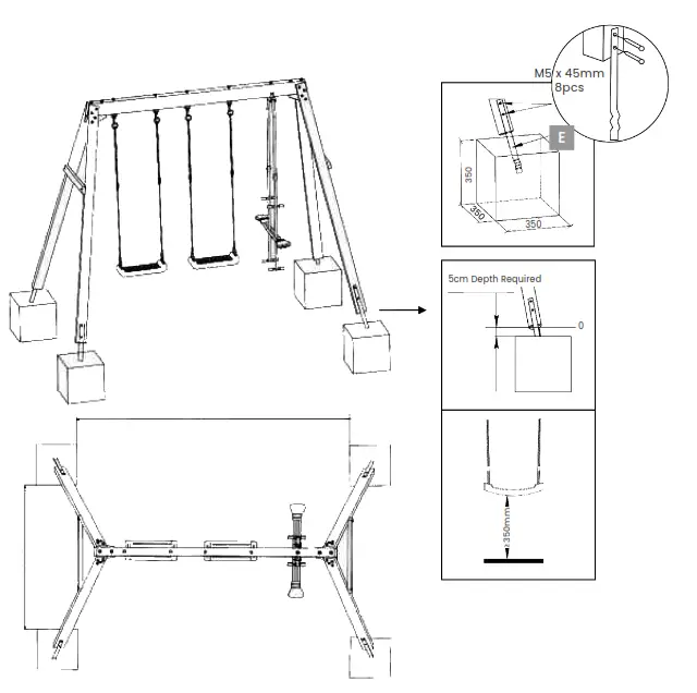 LIFESPAN KIDS Forde 3 Double Swing Set - STEP 3