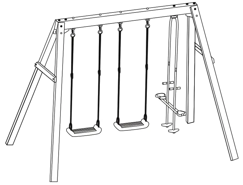 LIFESPAN KIDS Forde 3 Double Swing Set